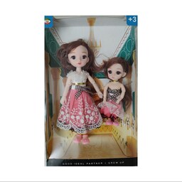 عروسک مفصلی مدل مادر و دختر ارتفاع 23 و 15 سانتی متر