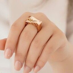 انگشتر  زنانه  ژوپینگ رنگ ثابت ضد حساسیت  دارای سایز  بندی طرح طلا با کیفیت عالی  مدل موج سایز 6 و 7 و 8