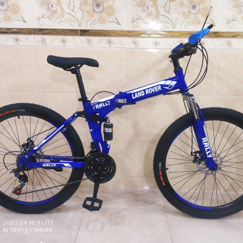 دوچرخه تاشو سایز 26 ،24 و 27  لندرور LAND ROVER رنگ مشکی آبی شرکت RALLY 