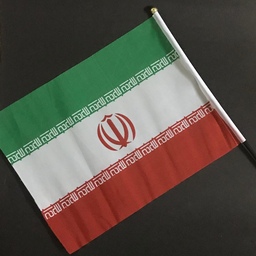 پرچم دستی ایران ساتن درجه 1 سایز 30در40 همراه با نی و نگین
