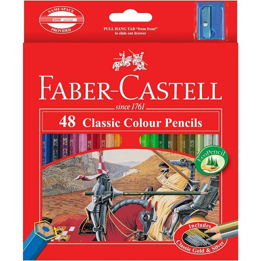 مداد رنگی 48 رنگ فابر کاستل اصل مدل کلاسیک به همراه یک مداد تراش 