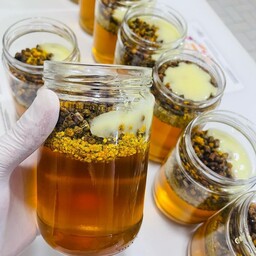 معجون عسل طبیعی ژل رویال گرده گل (فوق درمانی)  یک کیلو عسل  15 گرم ژل رویال 
