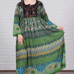 پیراهن ساحلی کریشه هندی مدل خامه دوزی برند KARTIC ، لباس زنانه ماکسی راحتی (مناسب سایز 40  تا  54 )