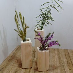 گلدان چوبی سه تیکه 