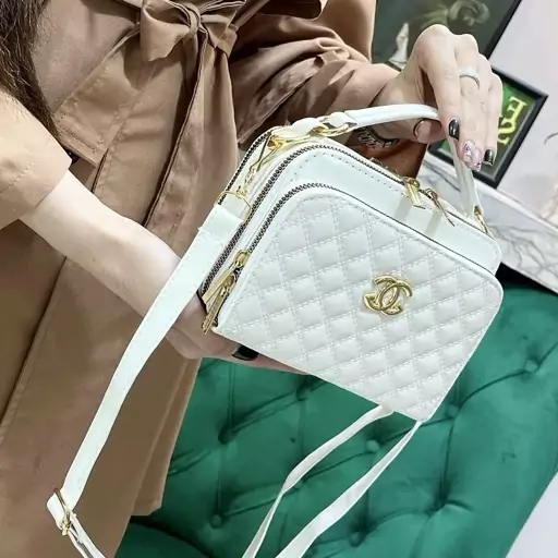 کیف شنل (چنل) chanel زنانه دخترانه دستی دوشی شیک مجلسی سه زیپ جادار 