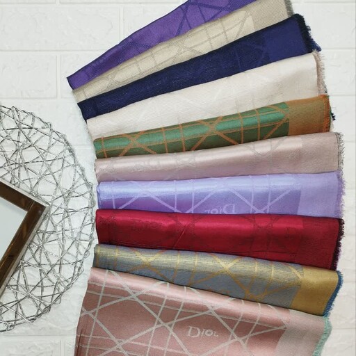 روسری ژاکارد لمه دار قواره 140  ریشه پرزی با ایستایی بالا در طرح و رنگ های متنوع