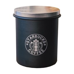بانکه استیل قهوه طرح Starbucks Coffee مشکی با درب سیلیکونی