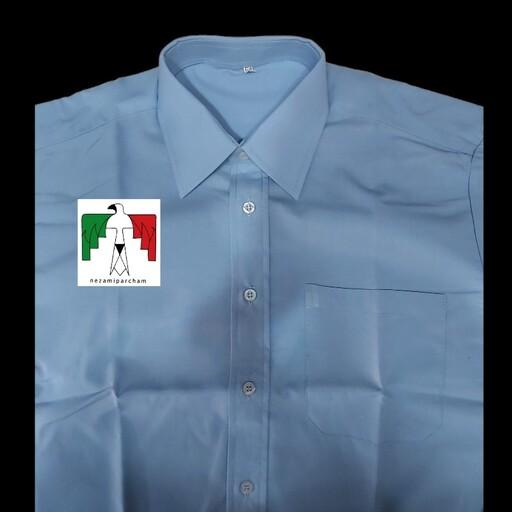 پیراهن فرم آبی نیرو هوایی تک جیب بدون پاگن درجه یک نظامی روزمره پرسنل اداری 