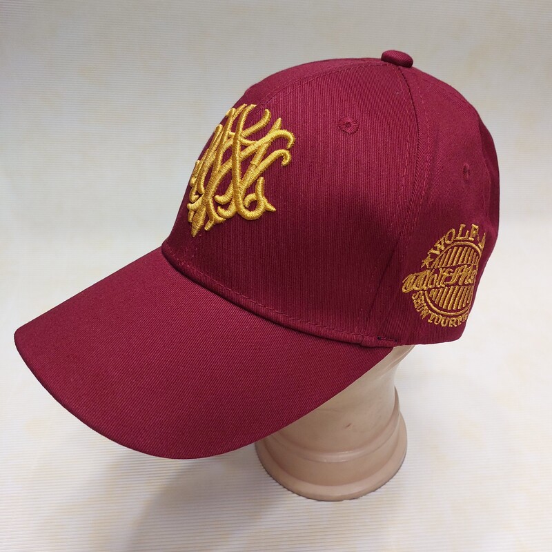 کلاه کپ مردانه قرمز با گلدوزی طلایی خارجی با قابلیت تغییر سایز 
