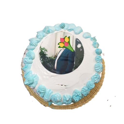 کیک تولد خانگی با تزئینات خامه و چاپ عکس خوراکی(عکس دلخواه شما) 