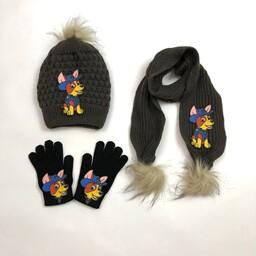 ست کلاه شالگردن و دستکش زمستانی بچگانه پسرانه و دخترانه طرح سگ نگهبان پاپاترول چیس