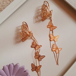 مینی کلیپس پروانه فلزی با آویز پروانه ای،5سانتی،فلزی،زیبا و شیک،کلیپس کوچک پروانه