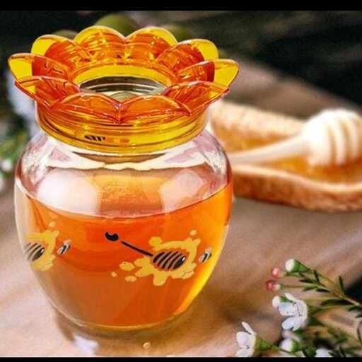ظرف عسل همراه با قاشق عسل