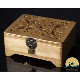 جعبه جواهرات چوبی مدل مشبک 