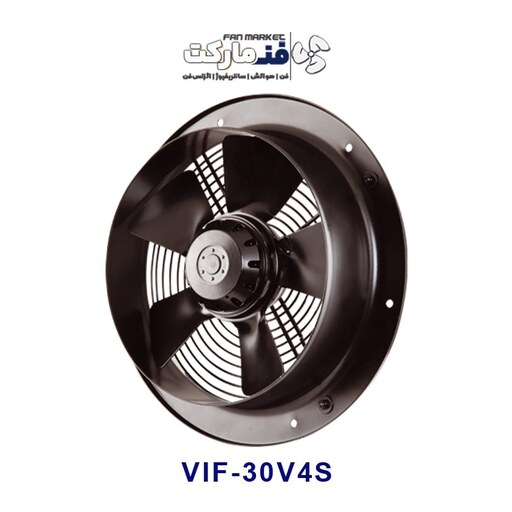 فن صنعتی 30 سانت آکسیال قاب گرد طرح آلمان دمنده VIF-30V4S با 18 ماه گارانتی