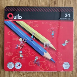 مداد رنگی 24 رنگ جعبه فلزی کوییلو
