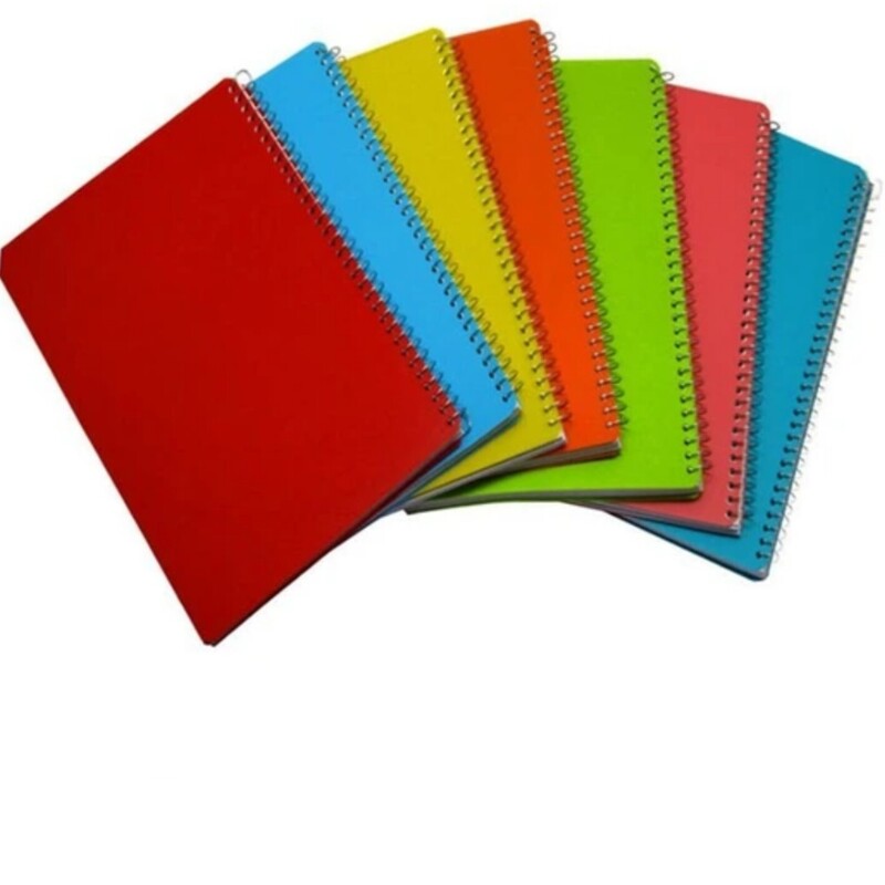 دفتر سیمی ساده 100 برگ در رنگ های مختلف