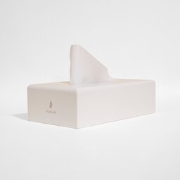 جعبه دستمال کاغذی چوبی با رنگ پوششی برند لوپینه درجه یک رنگ سفید
