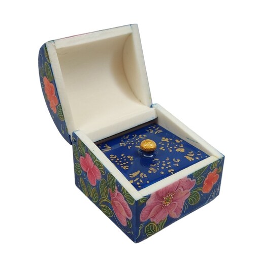 جعبه جواهرات استخوانی طرح گل و مرغ کد 03