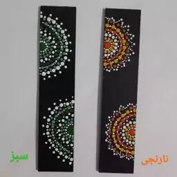 نشانگر کتاب (بوک مارک )چوبی ،دستساز،نقاشی شده  و نقطه کوبی