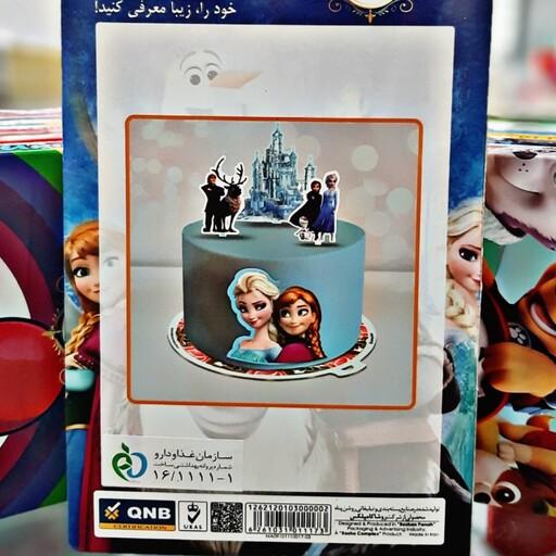 تاپر و عکس تزئین روی کیک تم تولد فروزن و السا