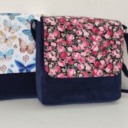 کیف دوشی زنانه گلدارپارچه ای بزرگ