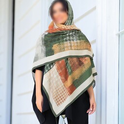 روسری نخی پاییزه منگوله دار قواره 140  برند سیا اسکارف رنگ پاییزی (ارسال رایگان)