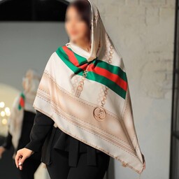 روسری نخی پاییزه منگوله دار قواره 140  برند سیا اسکارف رنگ کرمی گوچی(ارسال رایگان)