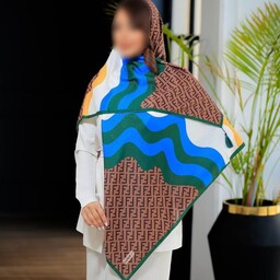 روسری نخی پاییزه منگوله دار قواره 140  برند سیا اسکارف طرح فندی (ارسال رایگان)