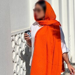 شال پلیسه نخی هنرمندی رنگ نارنجی(ارسال رایگان)