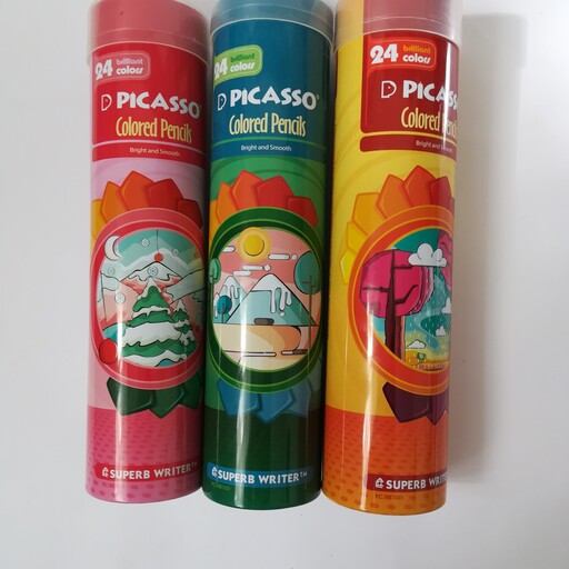 مداد رنگی 24 رنگ جعبه فلزی پیکاسو picasso