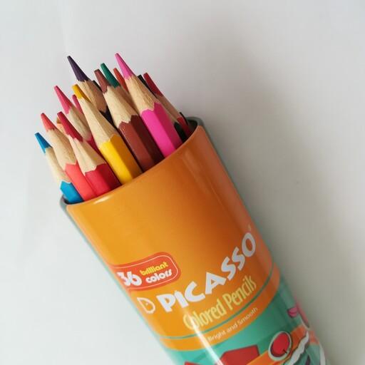 مداد رنگی 36 رنگ جعبه فلزی  پیکاسوpicasoo