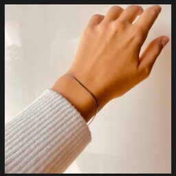 دستبند ماری زنانه استیل رنگ ثابت نقره ای (ارسال رایگان)