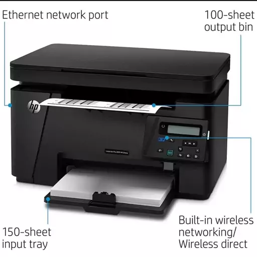 پرینتر  لیزری سه کاره HP MFP M125nw LaserJet Printer چاپگر  بیسیم و کابلی 