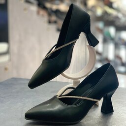 کفش مجلسی  پاشنه دار زنانه مدل نگینی رنگ مشکی سایز36تا40 کفش پا ارا