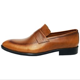 کفش مردانه مجلسی  چرم طبیعی اصل  رنگ عسلی مدل جرارد سایز 40تا44 