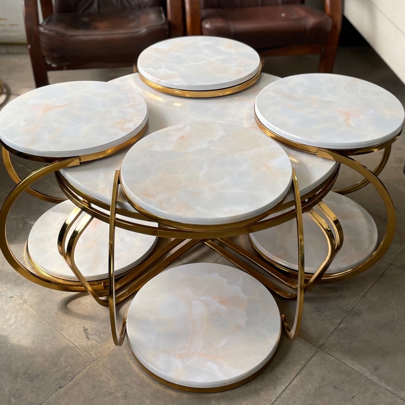 میز عسلی و جلو مبلی فلزی پنج تکه مدل خرچنگی (ارسال با باربری ، به صورت پس کرایه)