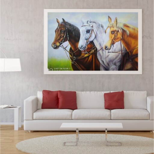 تابلو نقاشی رنگ روغن طبیعت اسب سایز 50در70