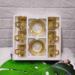 سرویس چای خوری لب طلایی گردنبندی ( وارداتی )  