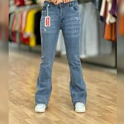 شلوار جین زنانه بوتکات شلوار زنانه بوتکات دمپا گشاد سایز 38 تا 48 مشکی و ذغالی تا سایز 50  قدمحصول103  ارسال رایگان