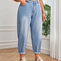 سایز بزرگ شلوار جین مام استایل پیلی دار از 38 تا 54 قد 100