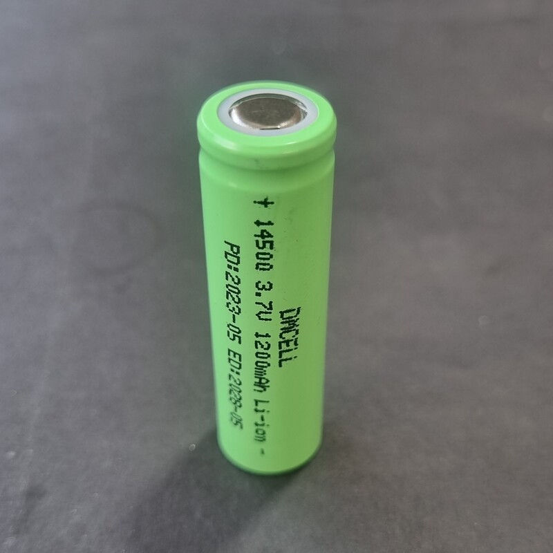 باتری قلم شارژ سرتخت 3.7ولت 1200میلی آمپر ساعت (قد 50میلیمتر)