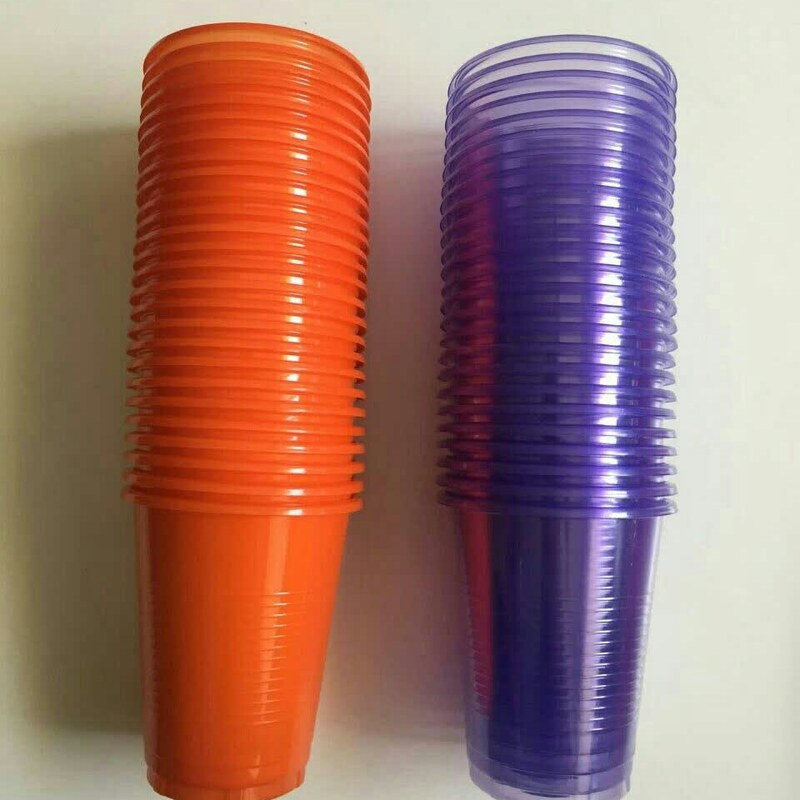 لیوان یکبار مصرف پلاستیکی رنگی ضخیم در بسته های 50 عددی