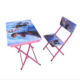میز تحریر باکسدار با صندلی میزیمو طرح فروزن 2 (مدل پایه رنگی)کد  51.1