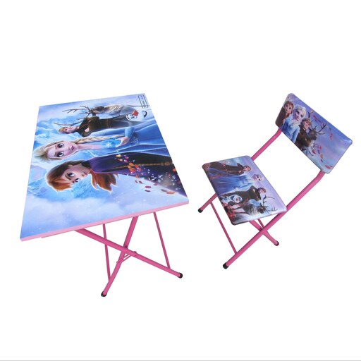 میز تحریر با صندلی میزیمو طرح فروزن 2 (مدل پایه رنگی)کد 251