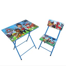 میز تحریر با صندلی میزیمو طرح سگ های نگهبان (مدل پایه رنگی)کد 251