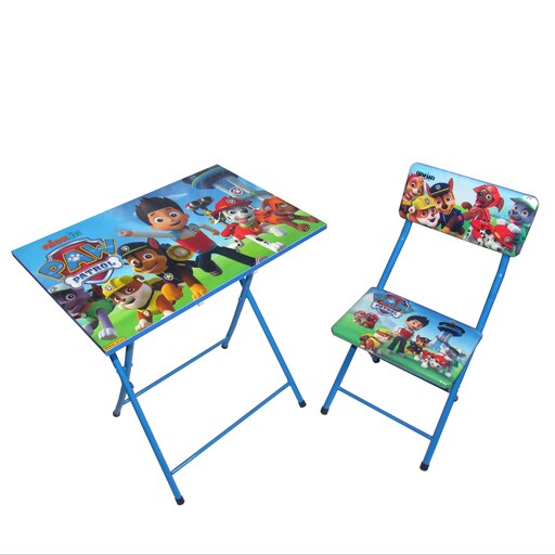 میز تحریر با صندلی میزیمو طرح سگ های نگهبان (مدل پایه رنگی)کد 251