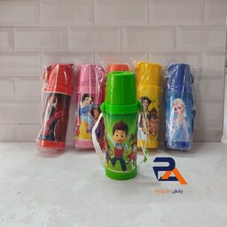 قمقمه سهند فنجان دار عروسکی در طرح و رنگهای مختلف تهیه شده از مواد عالی با کیفیت