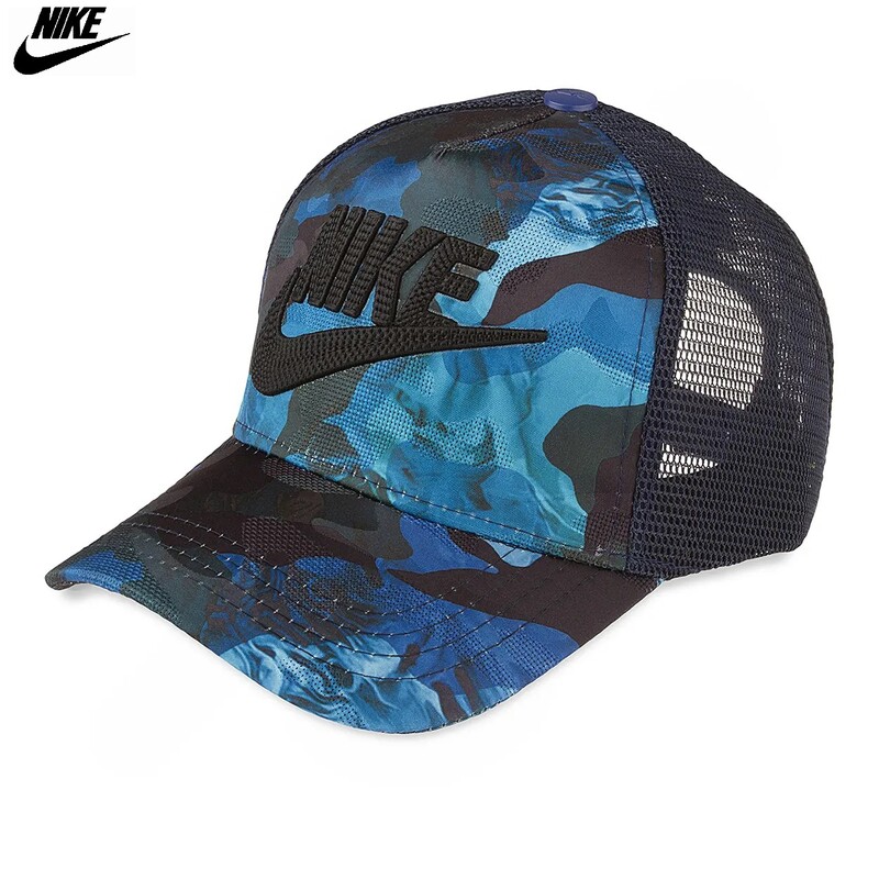 کلاه کپ ورزشی نقاب دار پشت توری نایک مدل 02 - 442443 NZD ( آبی )