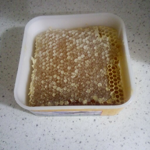 عسل با موم نیم کیلویی زرد رنگ محصولات طبیعی سبلان